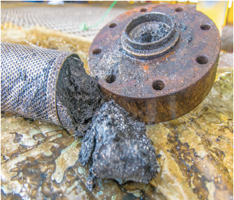 Conventional filter plugged off with black powder