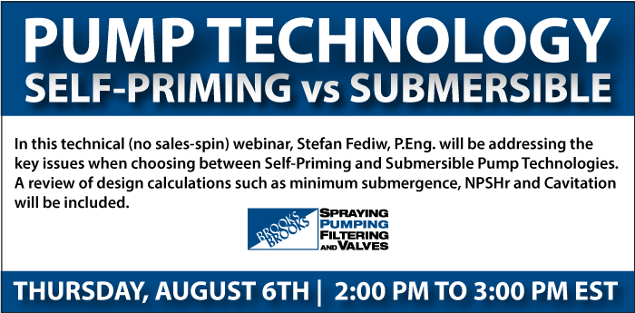 Webinar - Pump Technology - Self-Priming vs Submersible - August 6, 2020 by John Brooks