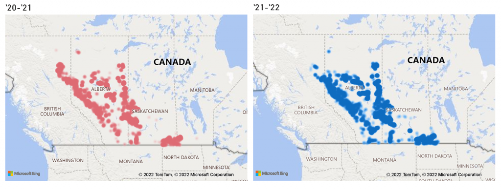 well license concentration heatmap