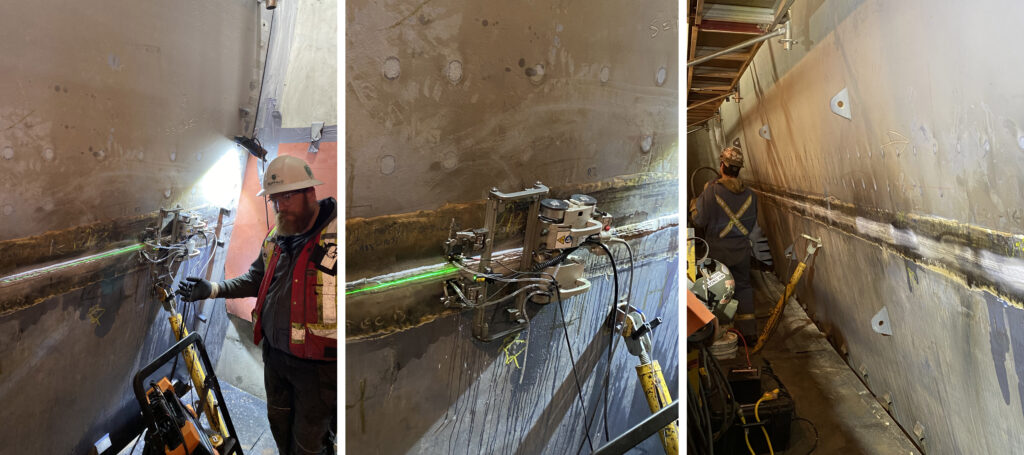 buffalo deploying time of flight diffraction (tofd) on a large steel structure with their navic robot