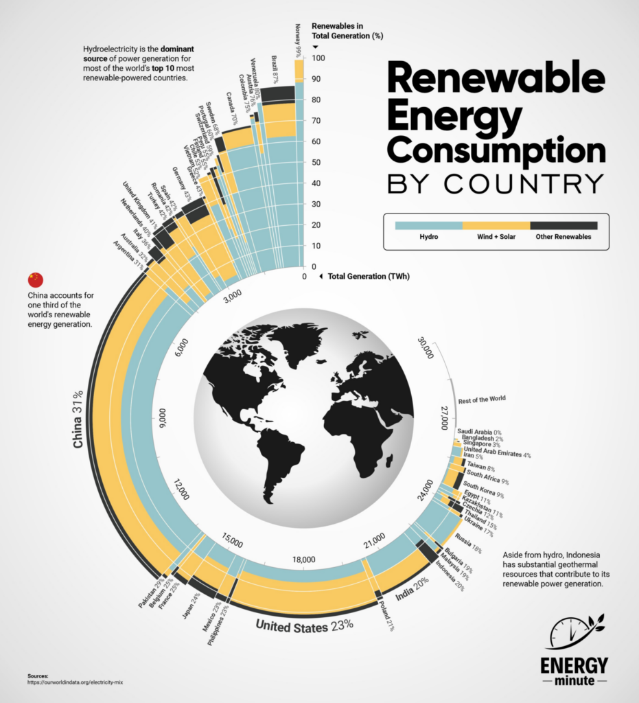 INFOGRAPHIC Renewable Energy Consumption by Country ENERGYminute