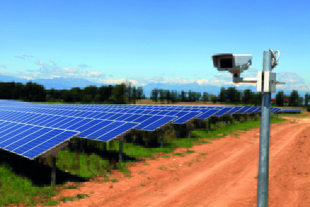 solar plant overlooked by axis camera