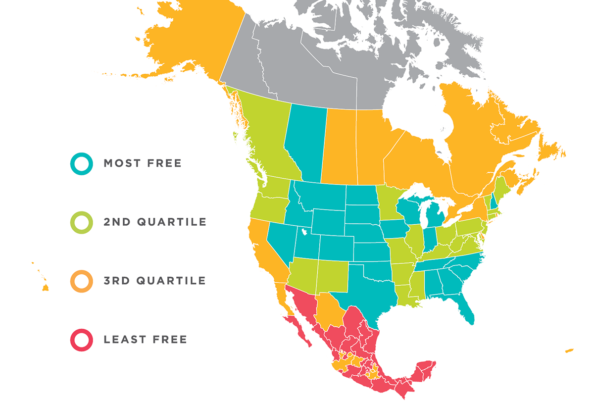 economic freedom of north america 2024 fraser institute infographic 1200x810