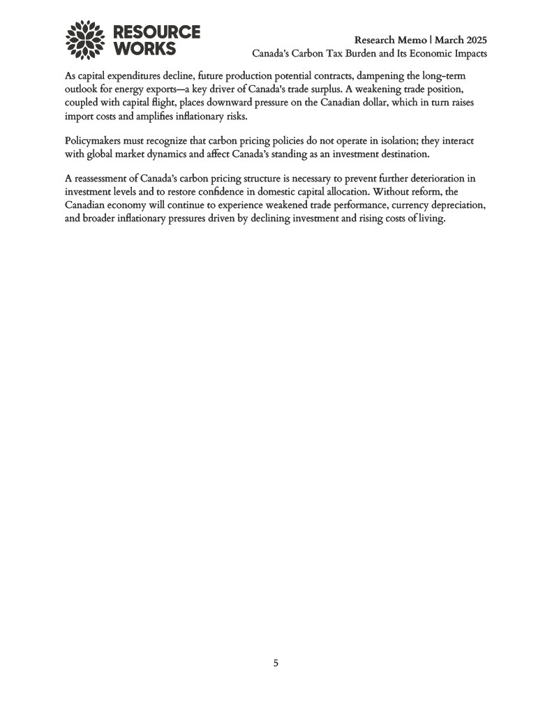 canada’s carbon tax burden and its economic impacts march 2025 5