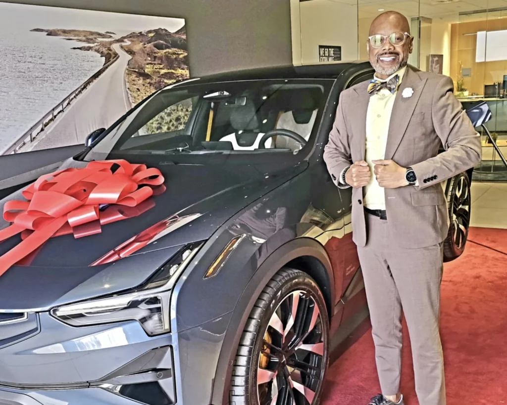 artie r williams with his new vehicle ev