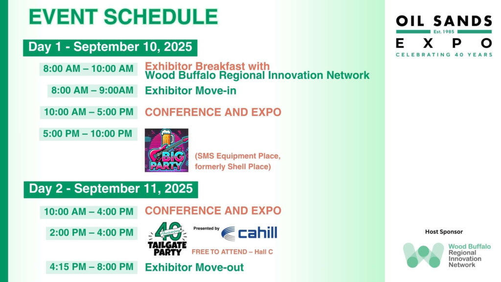 oil sands expo 2025 event schedule