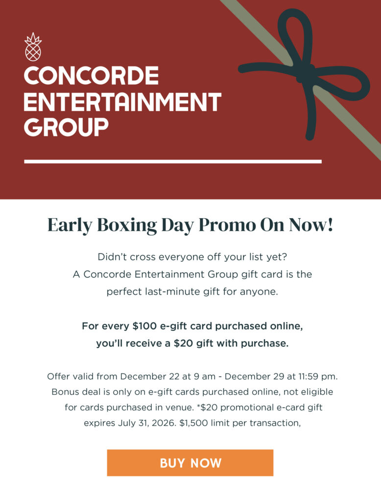 concorde entertainment group boxing day promo 2025