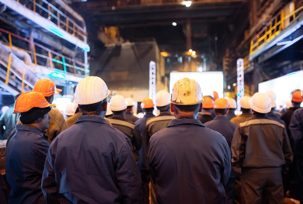 strike of workers in heavy industry.