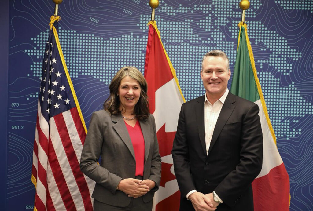 tc energy ceo francois poirier with alberta premier danielle smith in washington dc in january 1200x810