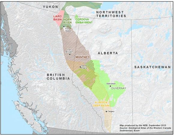 the montney formation, and neighbouring natural gas reserves