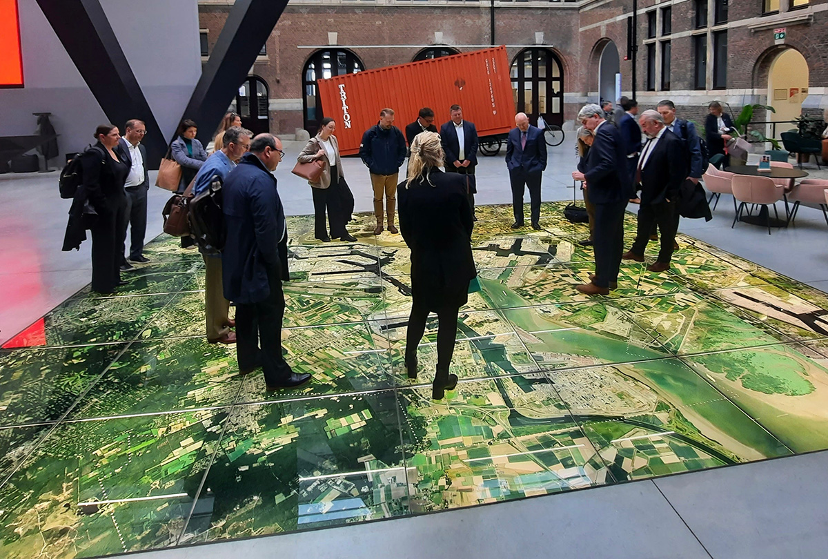 the new brunswick delegation, including premier susan holt (fourth from right) is given a bird’s eye walkthrough of belgium’s port of antwerp bruges during a recent trade mission 1200x810
