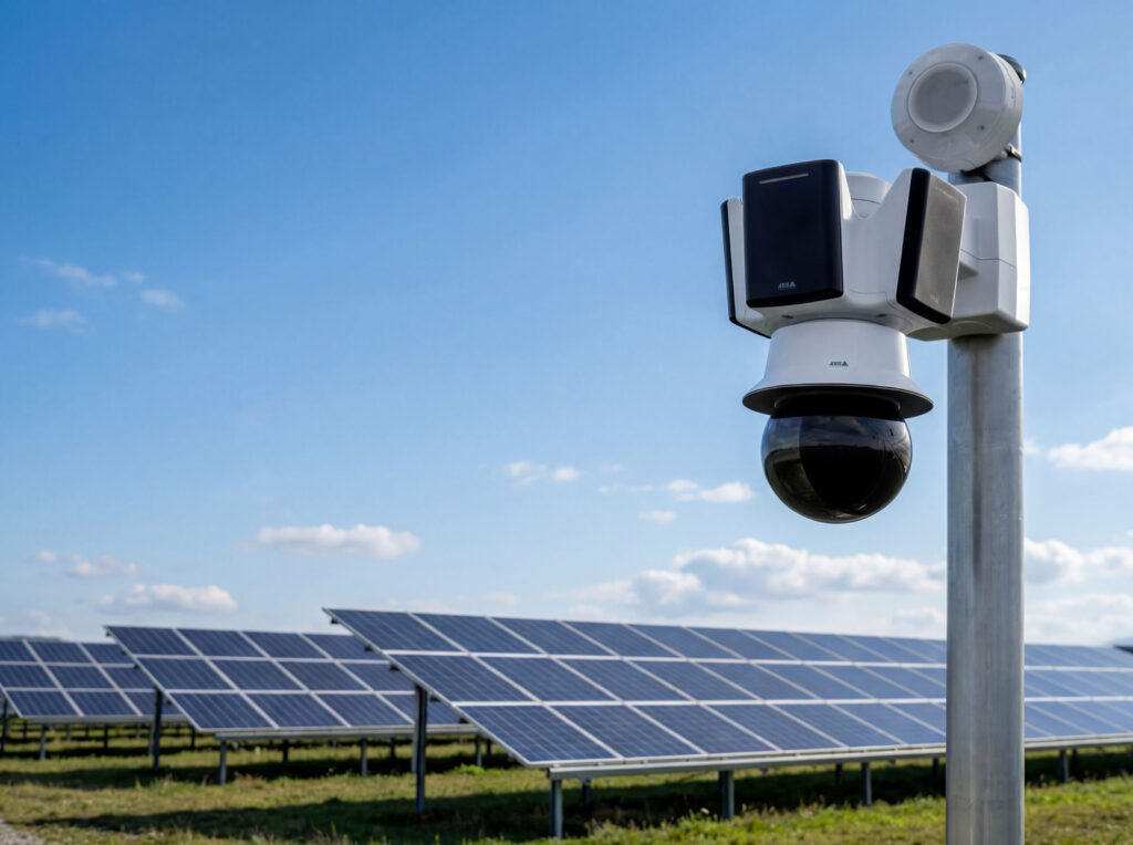 axis d2123 ve radar solution in a solar field