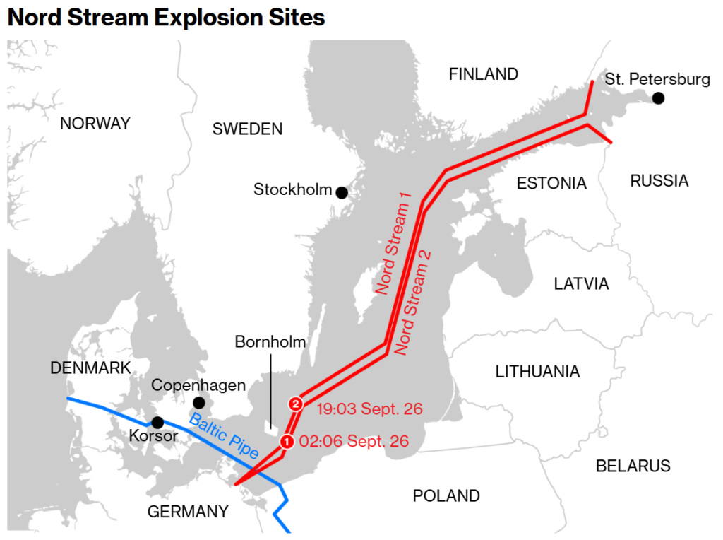 nord stream explosion sites